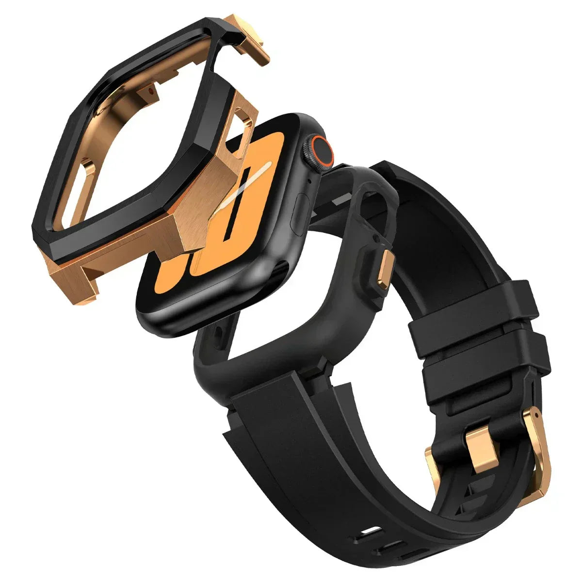 AeroCuff Fluoro Rubber Apple Watch-rem med rustfrit stålhus | Lersk