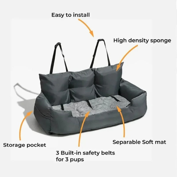 Cama de Viagem para Cão com Apoio de Segurança, Grande e Médio | Lersk