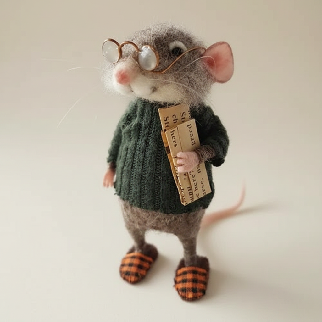 Handmade Felted Mouse Decoration With Eco Friendly Wool, Holiday Ornament And Gift | Lersk