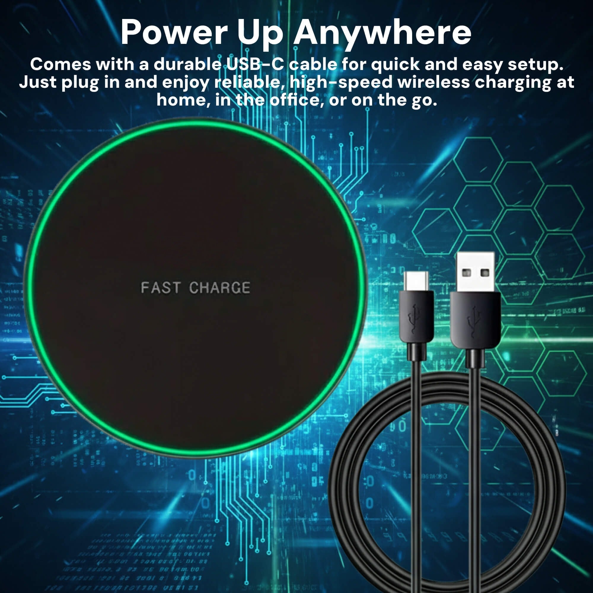 15W Wireless Charging Pad For iPhone & Android – Sleek Fast Charger Base For Home And Office, Apple & Samsung Compatible | Lersk