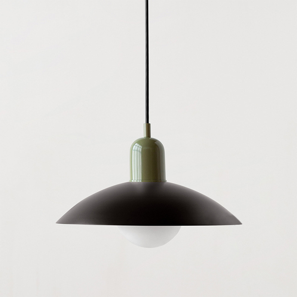 Lyraen Macaron Bauhaus LED lysekrone med åbent bunddesign til spisestue | Lersk