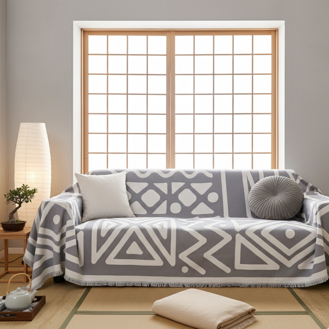 Geometrischer Boho-Stil waschbarer rutschfester Sofabezug | Lersk