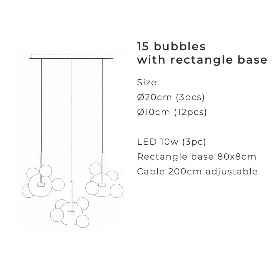Greve Chandelier Snow White Glass Spheres Matte or Crystal Clear for Nordic Decor | Lersk