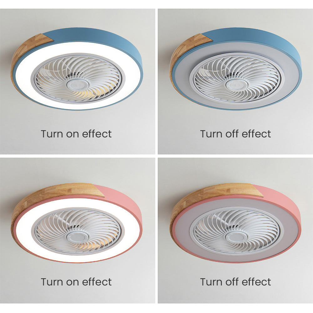 Ventilateur de plafond Boreal Timber avec lumière LED économique et pales en bois | Lersk