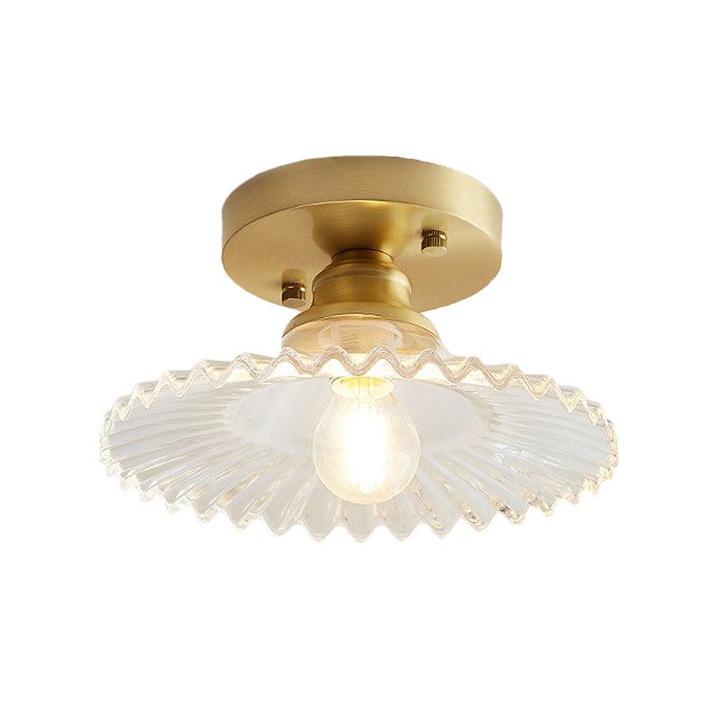 Lampa sufitowa półplafon VerdeLume z żłobionym kloszem | Lersk