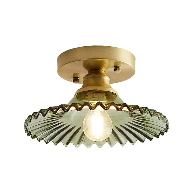 Lampa sufitowa półplafon VerdeLume z żłobionym kloszem | Lersk