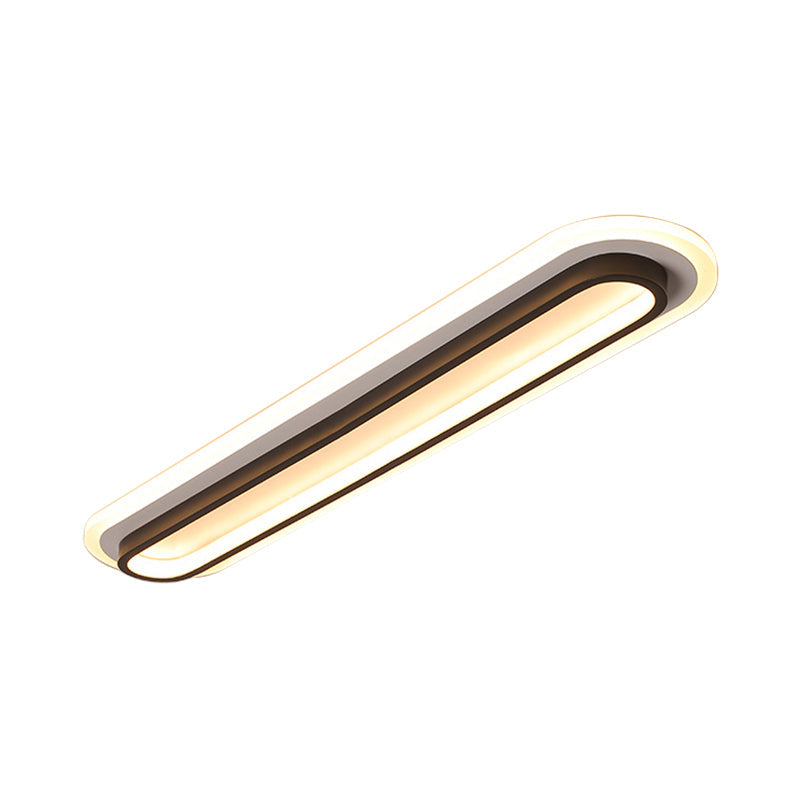 Oval LED Ceiling Light With Acrylic Diffuser For Modern Homes Black And White | Lersk