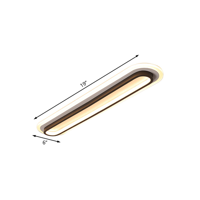 Oval LED Ceiling Light With Acrylic Diffuser For Modern Homes Black And White | Lersk