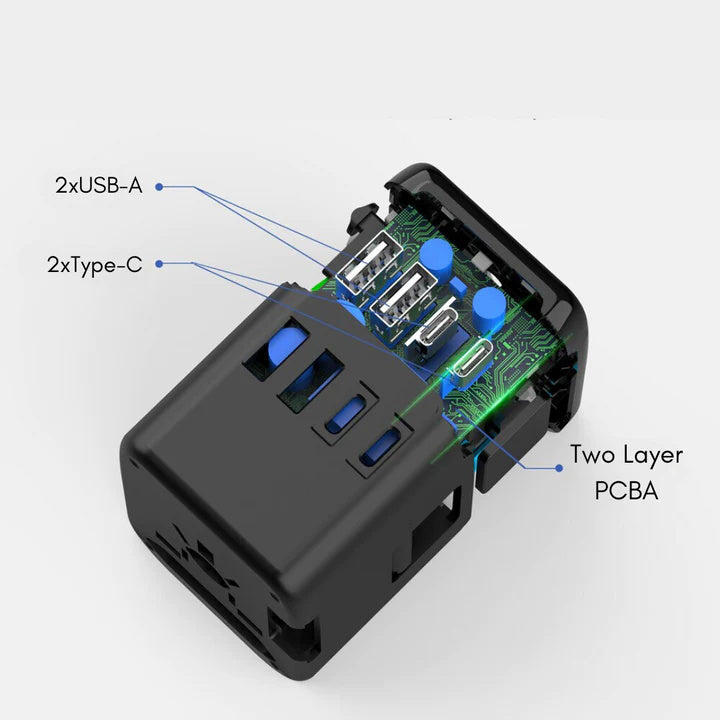 Global 100V To 220V Smart Travel Adapter Voltage Converter For Worldwide Travel Use | Lersk