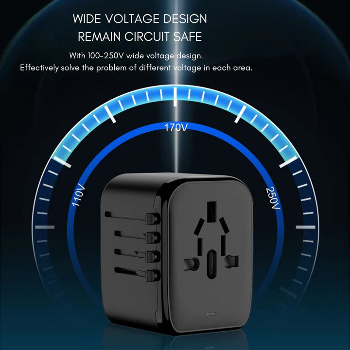 Global 100V To 220V Smart Travel Adapter Voltage Converter For Worldwide Travel Use | Lersk