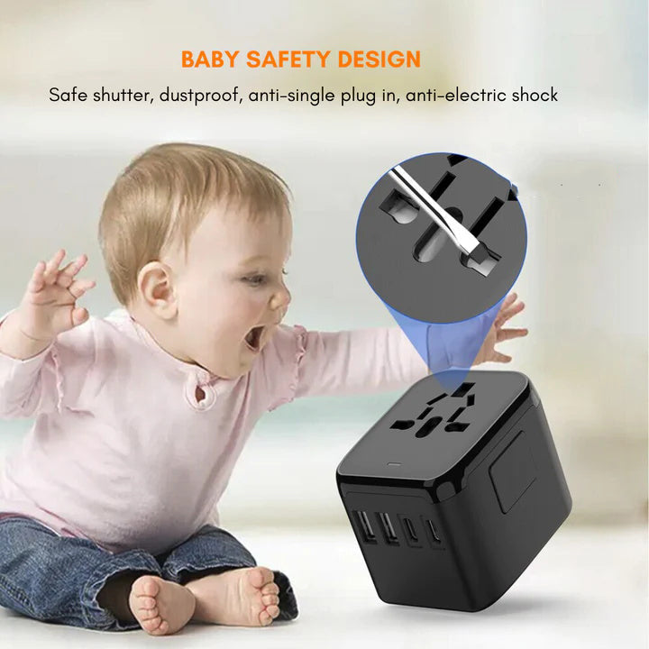 Global 100V To 220V Smart Travel Adapter Voltage Converter For Worldwide Travel Use | Lersk