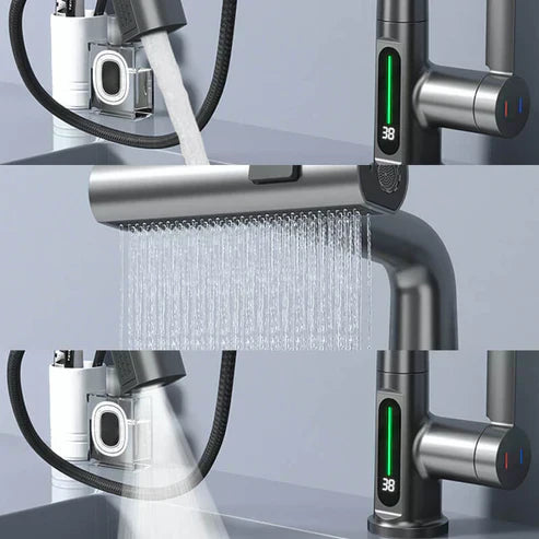 Aqualine FluxPull Pull Out Faucet With 60 cm Extendable Hose And 360 Swivel | Lersk