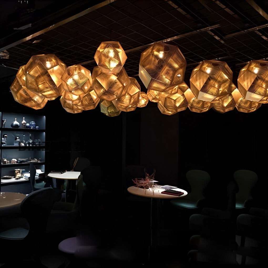 Lumenara Geometric Round Pendant Lamp in Electrolytic Metal | Lersk