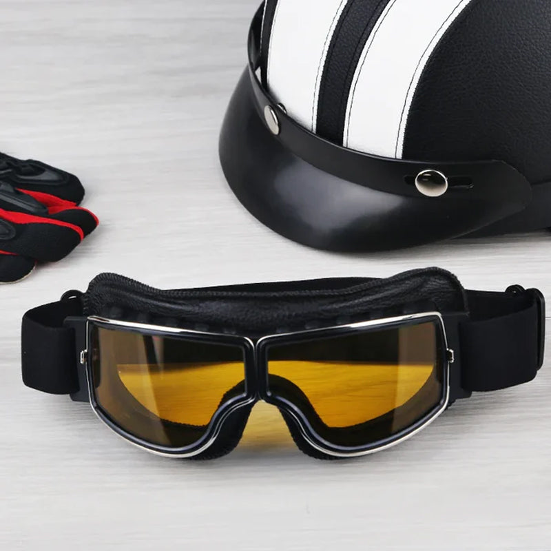 RoadRider Vintage Motorcycle Goggles With Interchangeable Lenses And Comfort Padding | Lersk