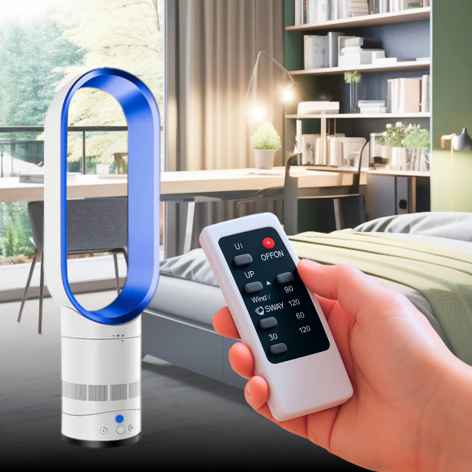BreezeNova 16-tommer bladløs ventilator med fjernbetjening, designet i Storbritannien | Lersk