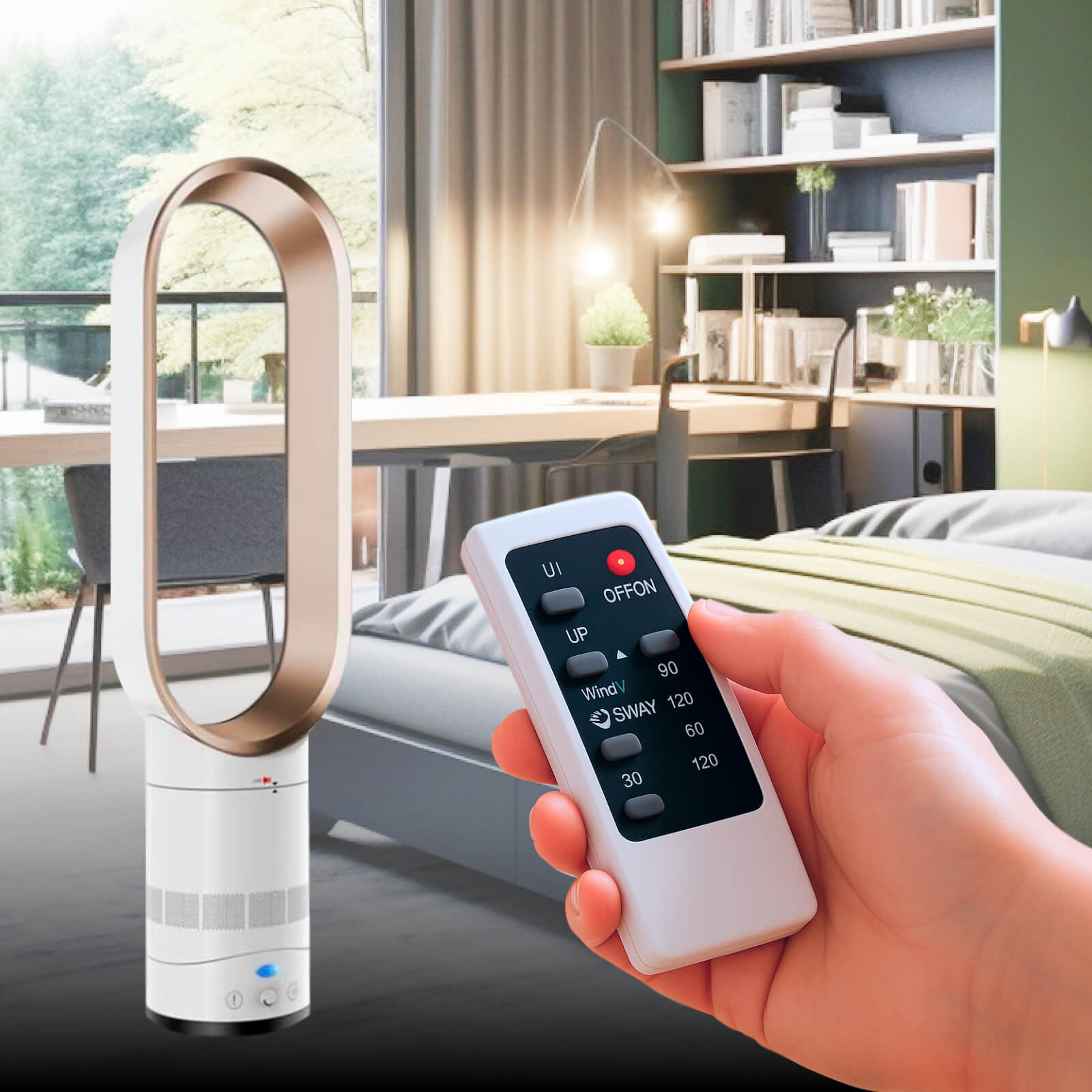 BreezeNova 16-tommer bladløs ventilator med fjernbetjening, designet i Storbritannien | Lersk