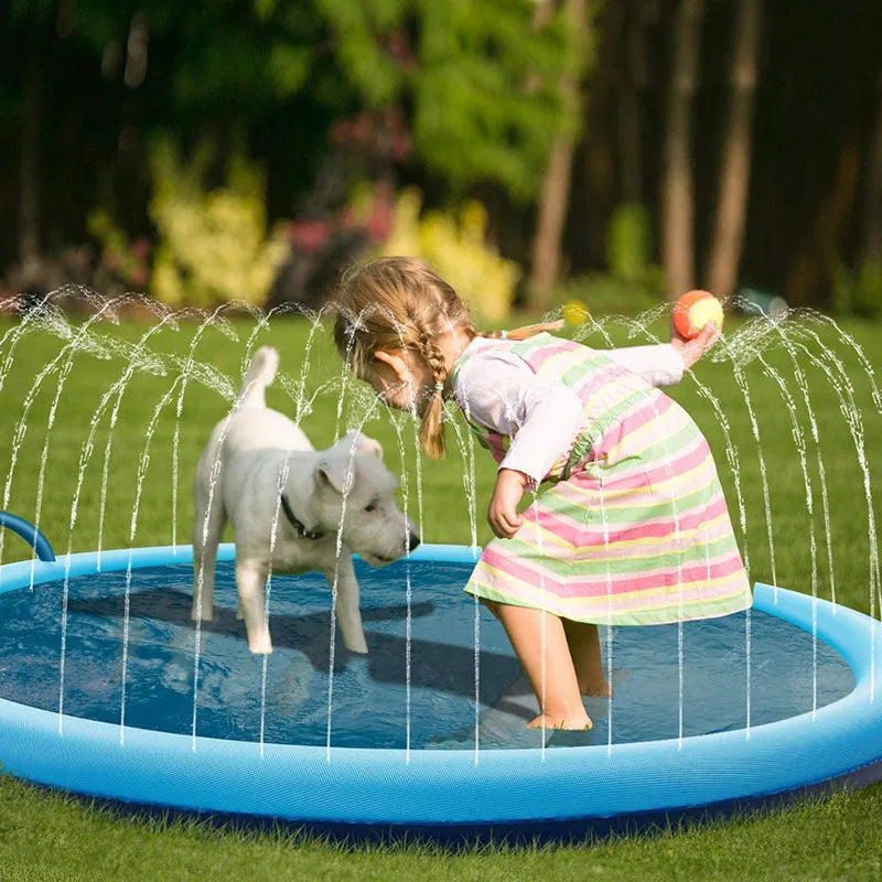 Pet Inflatable Water Sprinkler Pad Keeps Dogs Cool This Summer | Lersk