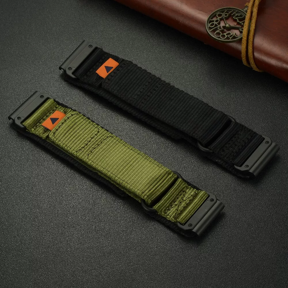 RidgeLine Taktisches Nylon-Uhrenarmband kompatibel mit Garmin Tactix & Fenix 8/7/7X/6/6X