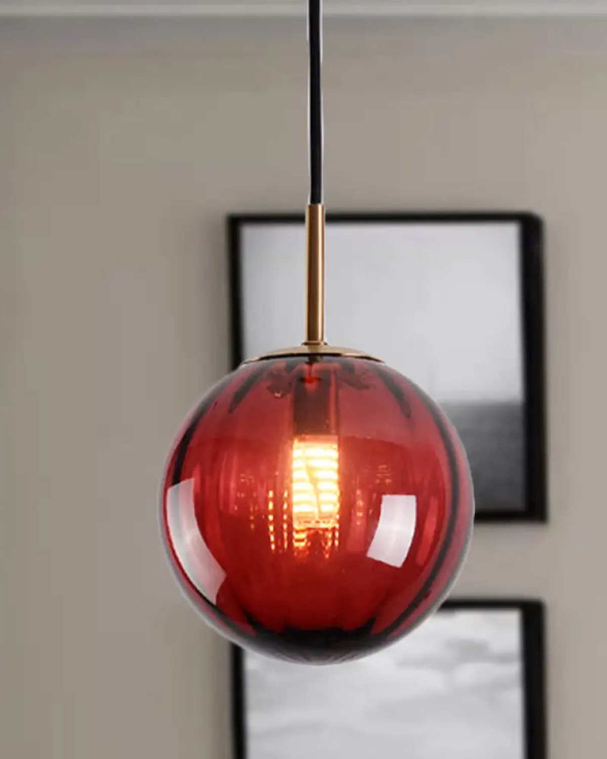 VeraLux Amber Glass Pendant Ceiling Light Vintage Warmth | Lersk