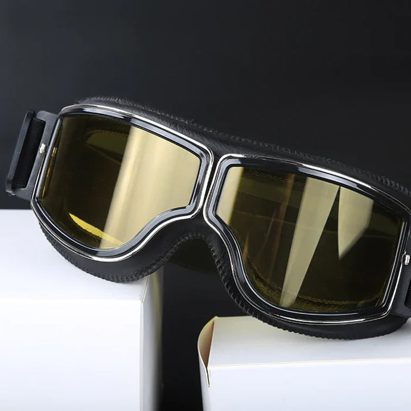 RoadRider Vintage Motorcycle Goggles With Interchangeable Lenses And Comfort Padding | Lersk