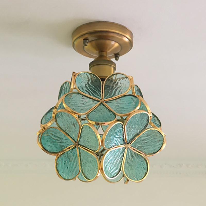 Luminária de Teto em Vidro Floral FloraLume com Motivos Florais | Lersk