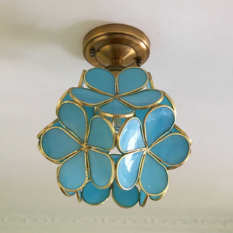 Luminária de Teto em Vidro Floral FloraLume com Motivos Florais | Lersk