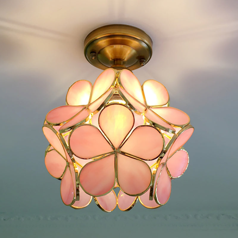 Luminária de Teto em Vidro Floral FloraLume com Motivos Florais | Lersk