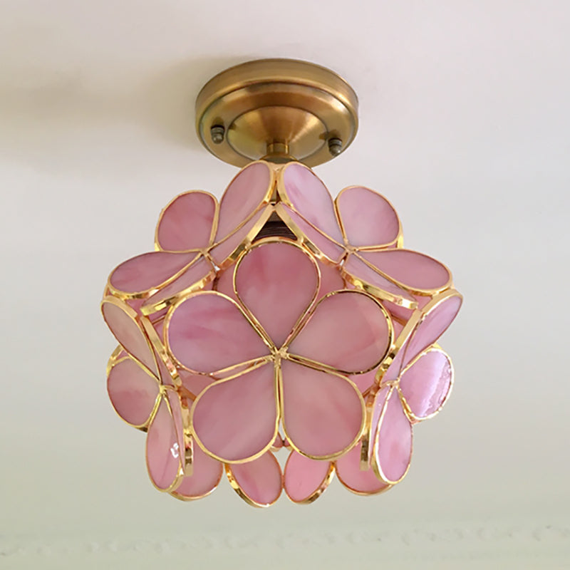 Luminária de Teto em Vidro Floral FloraLume com Motivos Florais | Lersk