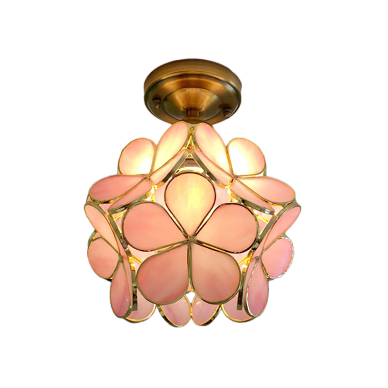 Luminária de Teto em Vidro Floral FloraLume com Motivos Florais | Lersk