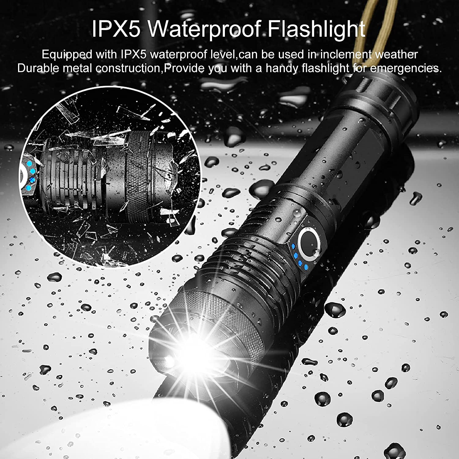 Arco 90000lm LED Rechargeable Zoomable Tactical Flashlight | Lersk