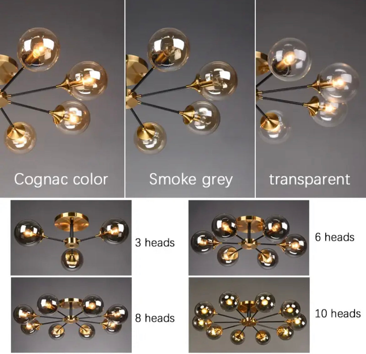 Glass Globe Chandelier in Jade | Lersk