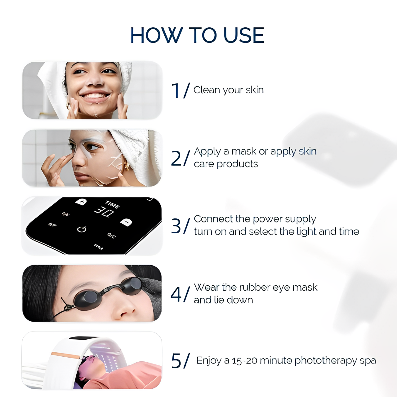 Aurelle 7 Color PDT LED Photon Facial Therapy Device | Lersk