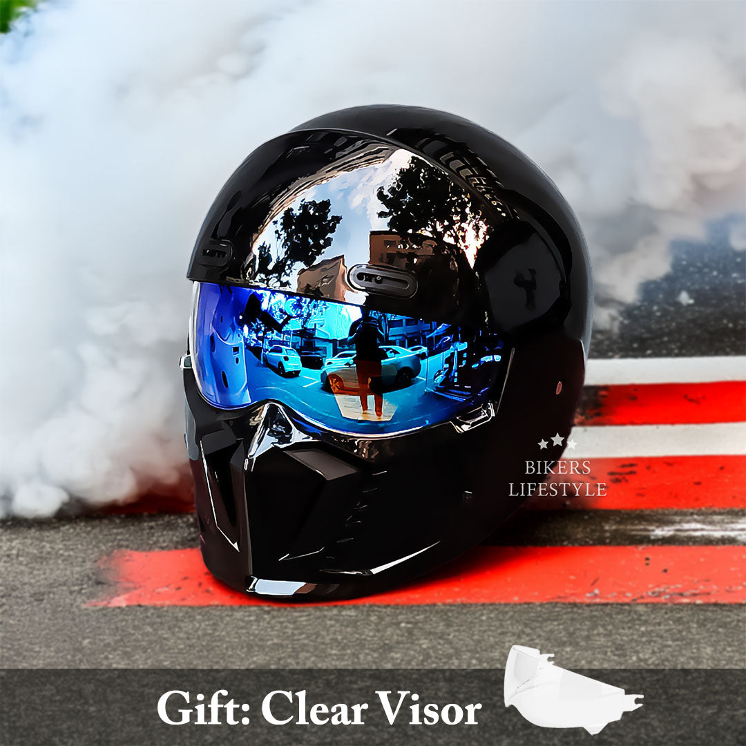Casque de moto rétro pour pilotes avec lentille anti-buée | Lersk