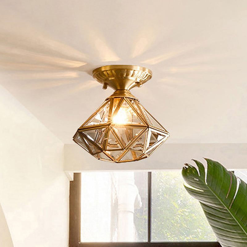 LumaNova Traditionel Loftlampe i Messing med Klart Glas | Lersk