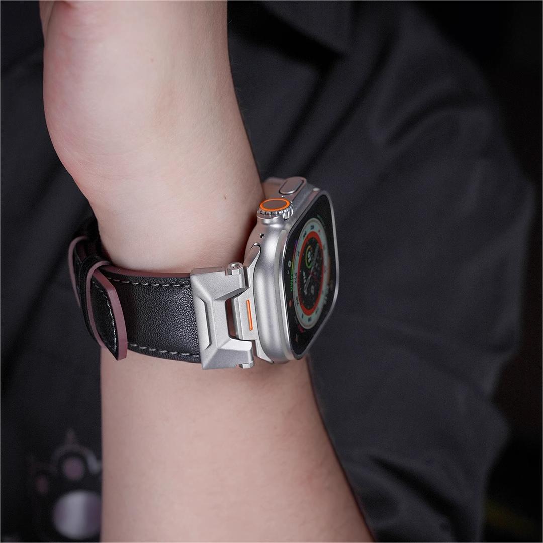 RoveNova Fluoro Rubber And Leather Strap For Apple Watch | Lersk