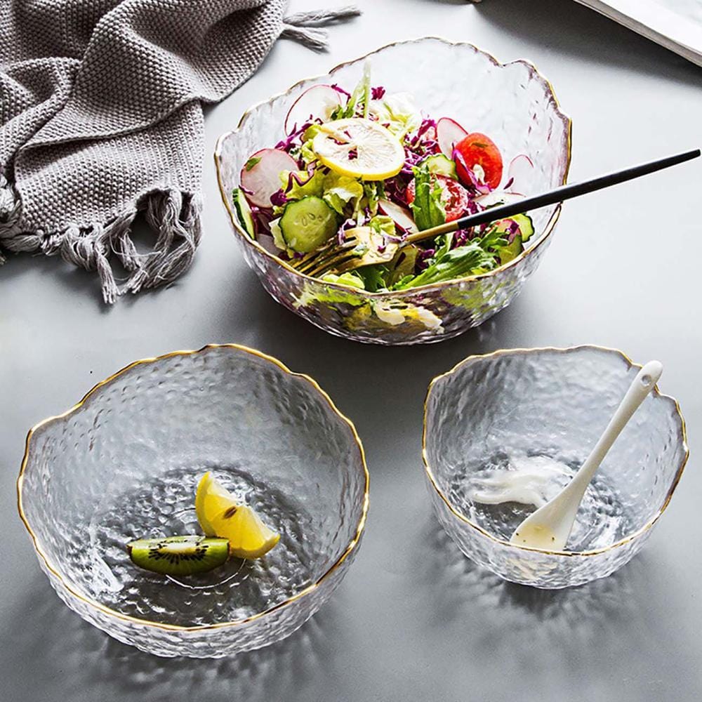 LumaGlass Trio Salad Bowls Set For Elegant Entertaining | Lersk