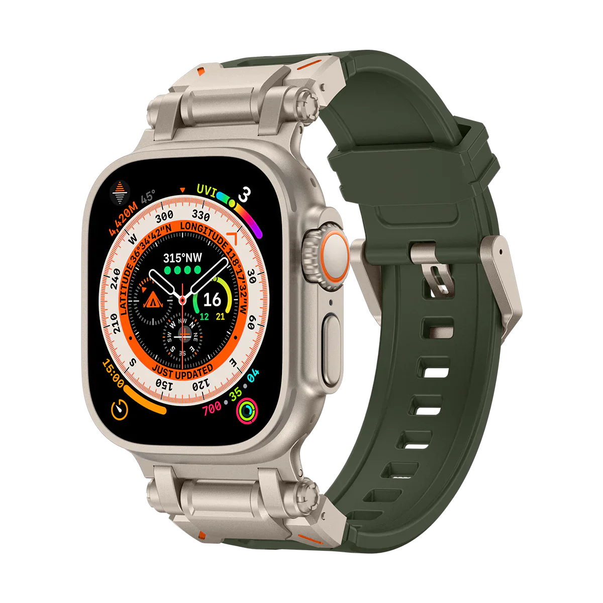 Meron Titanium-Head Silicone Band for Apple Watch | Lersk