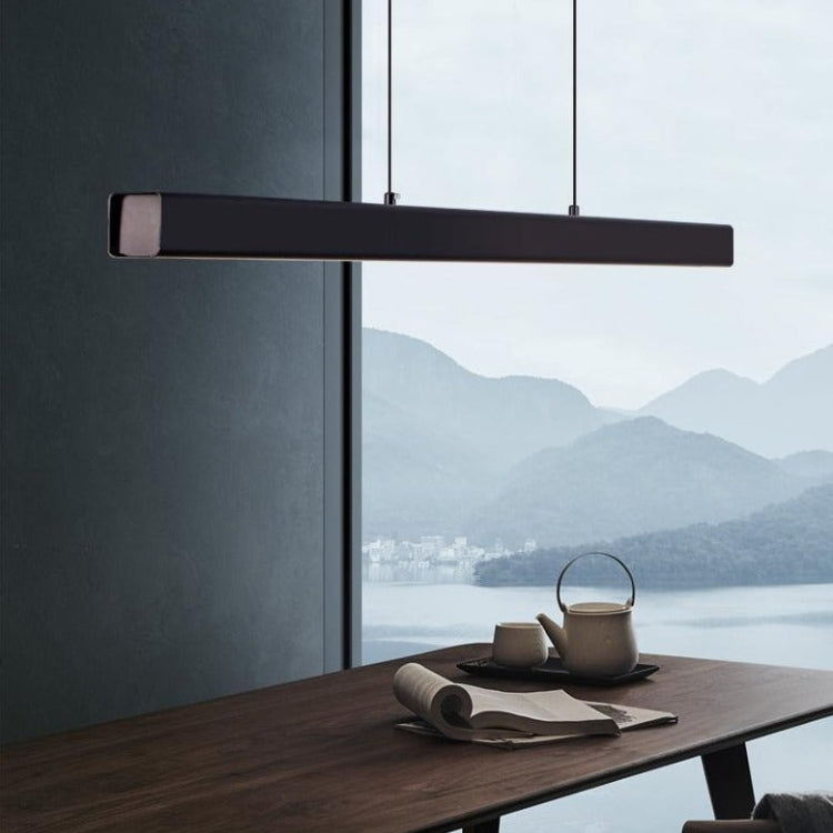 Aureon lineární LED lustr pro jídelnu a kancelář v černé nebo hnědé | Lersk