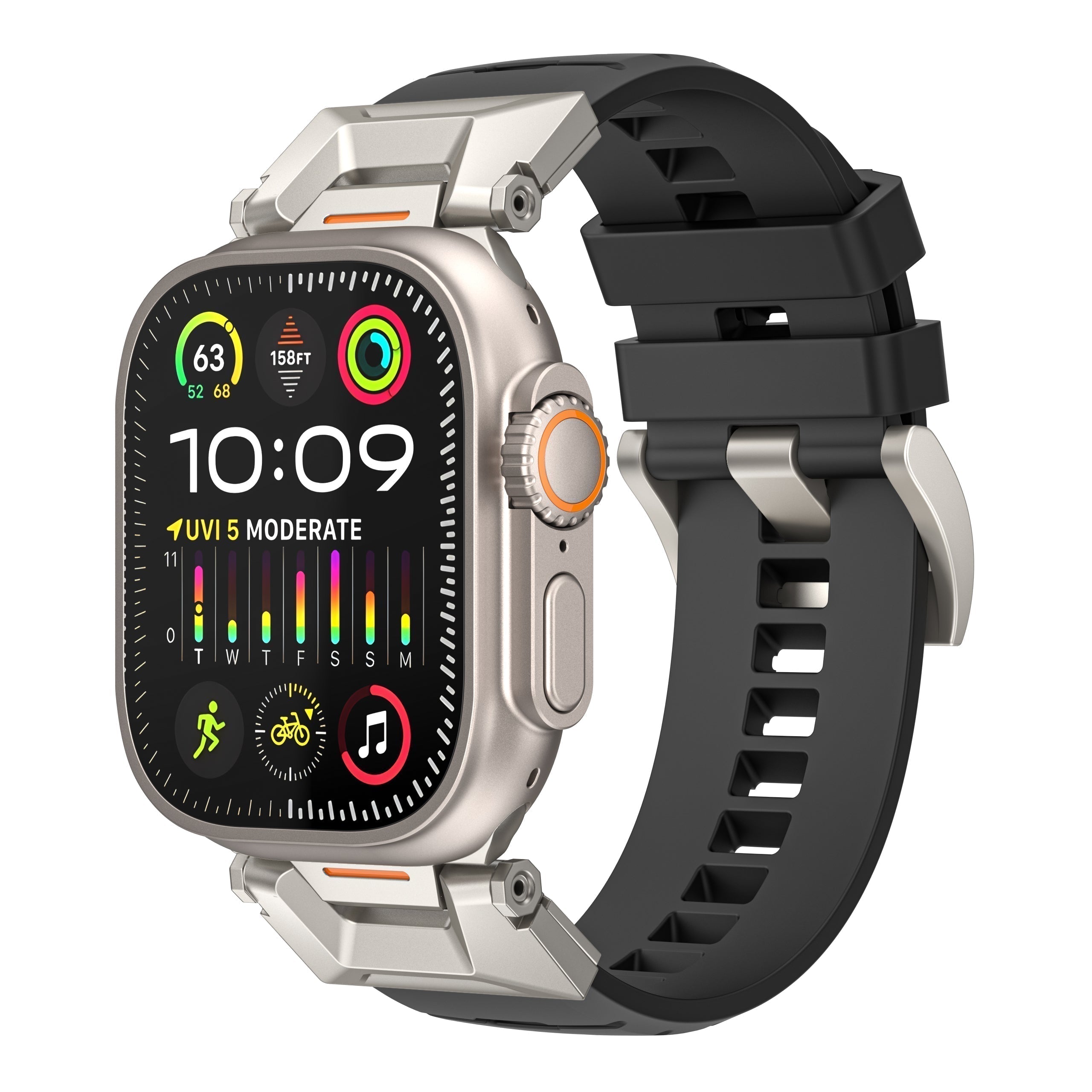 RoveNova Fluoro Rubber And Leather Strap For Apple Watch | Lersk