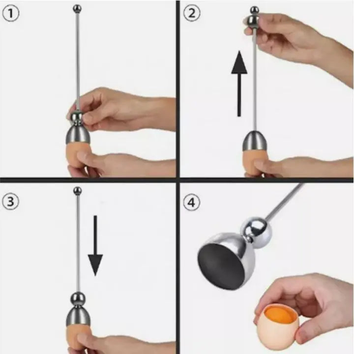 Stainless Steel Egg Opener With Precise Opening And Tapping Effect For Easy Kitchen Use | Lersk