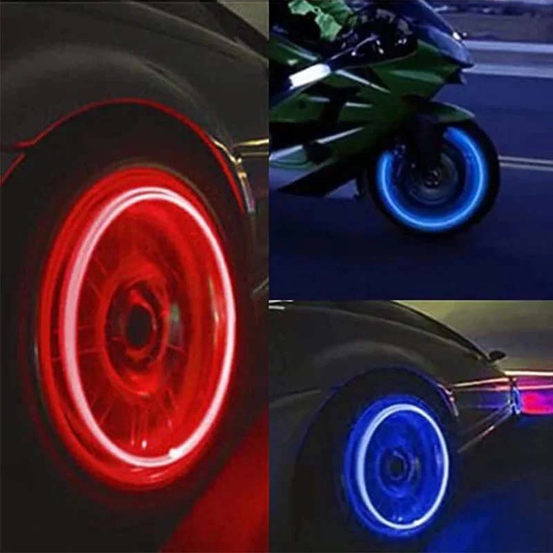 أغطية صمامات الإطارات LED للسيارات والدراجات النارية والدراجات مع أغطية صمامات عجلات LED لجميع العجلات | Lersk