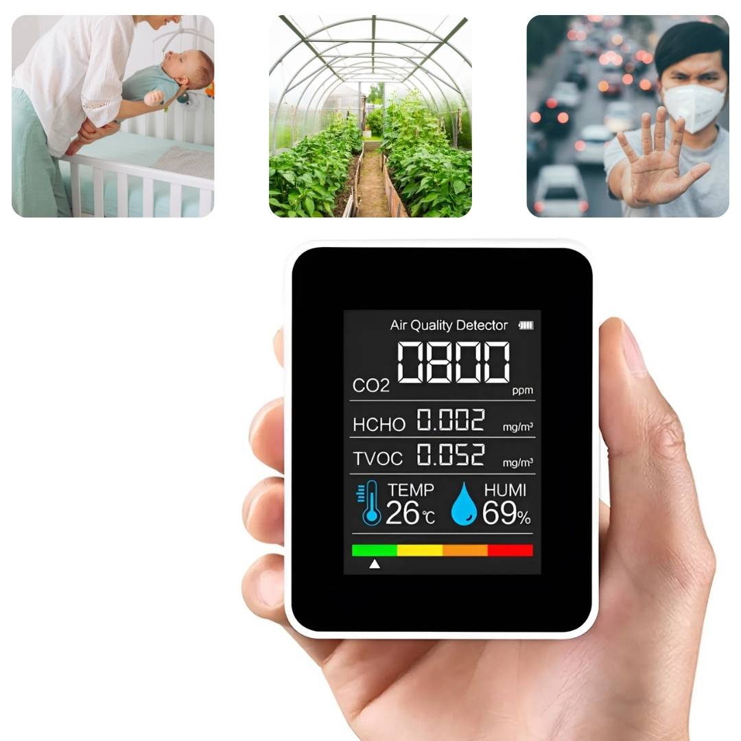 AeraSense 5v1 vnitřní monitor CO2 s upozorněními v reálném čase | Lersk