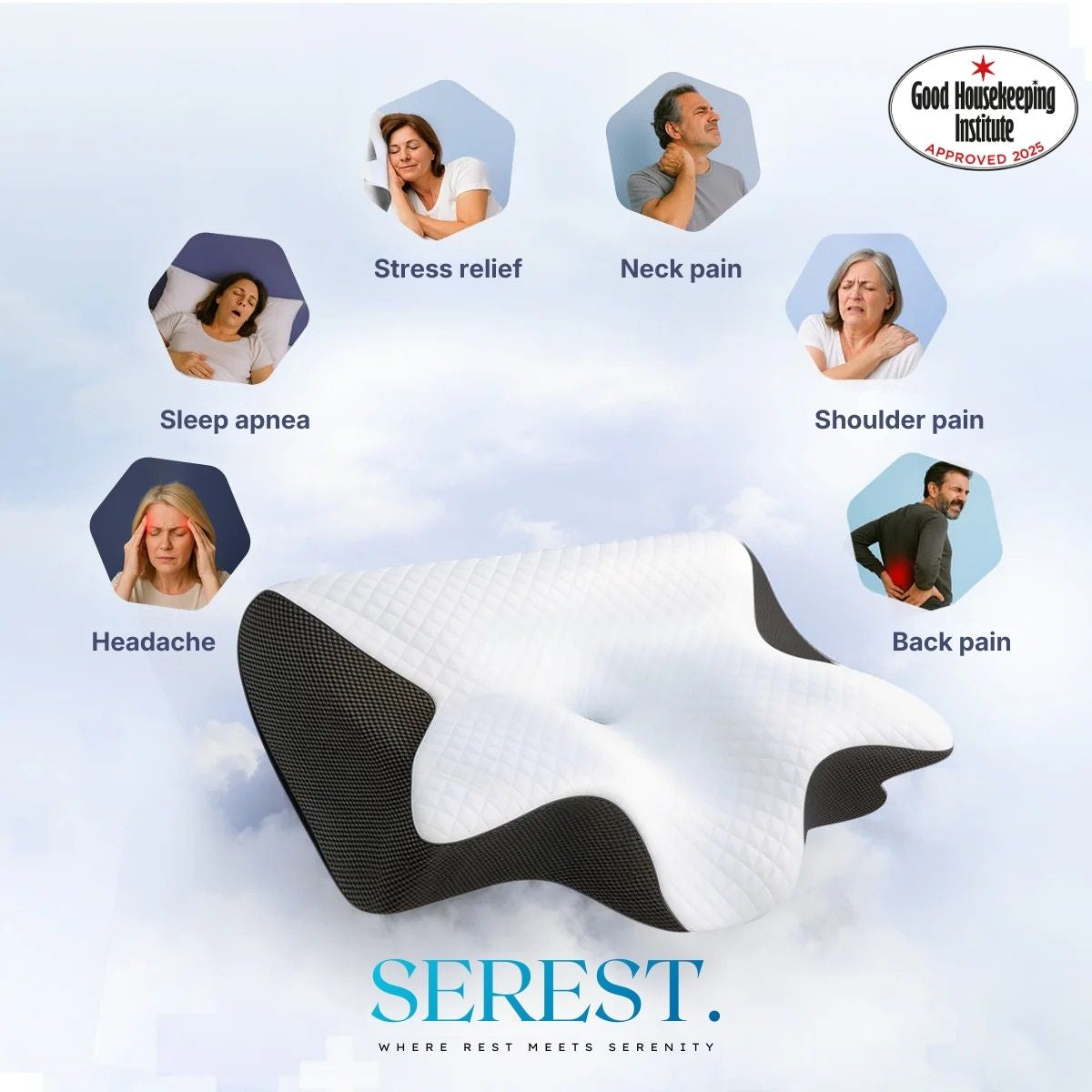 Orthopedic Cervical Memory Foam Pillow for Neck Pain Relief | Lersk
