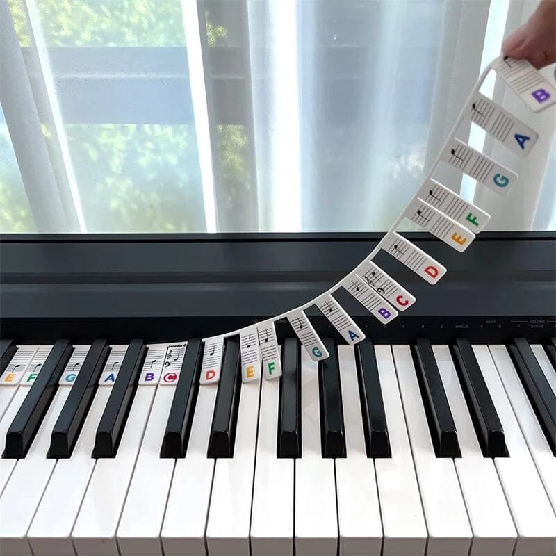 Etiquetas removibles para notas del teclado de piano para identificación de teclas en tu teclado | Lersk
