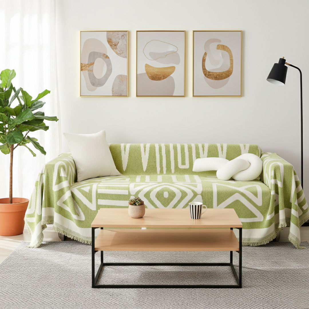 Geometrischer Boho-Stil waschbarer rutschfester Sofabezug | Lersk