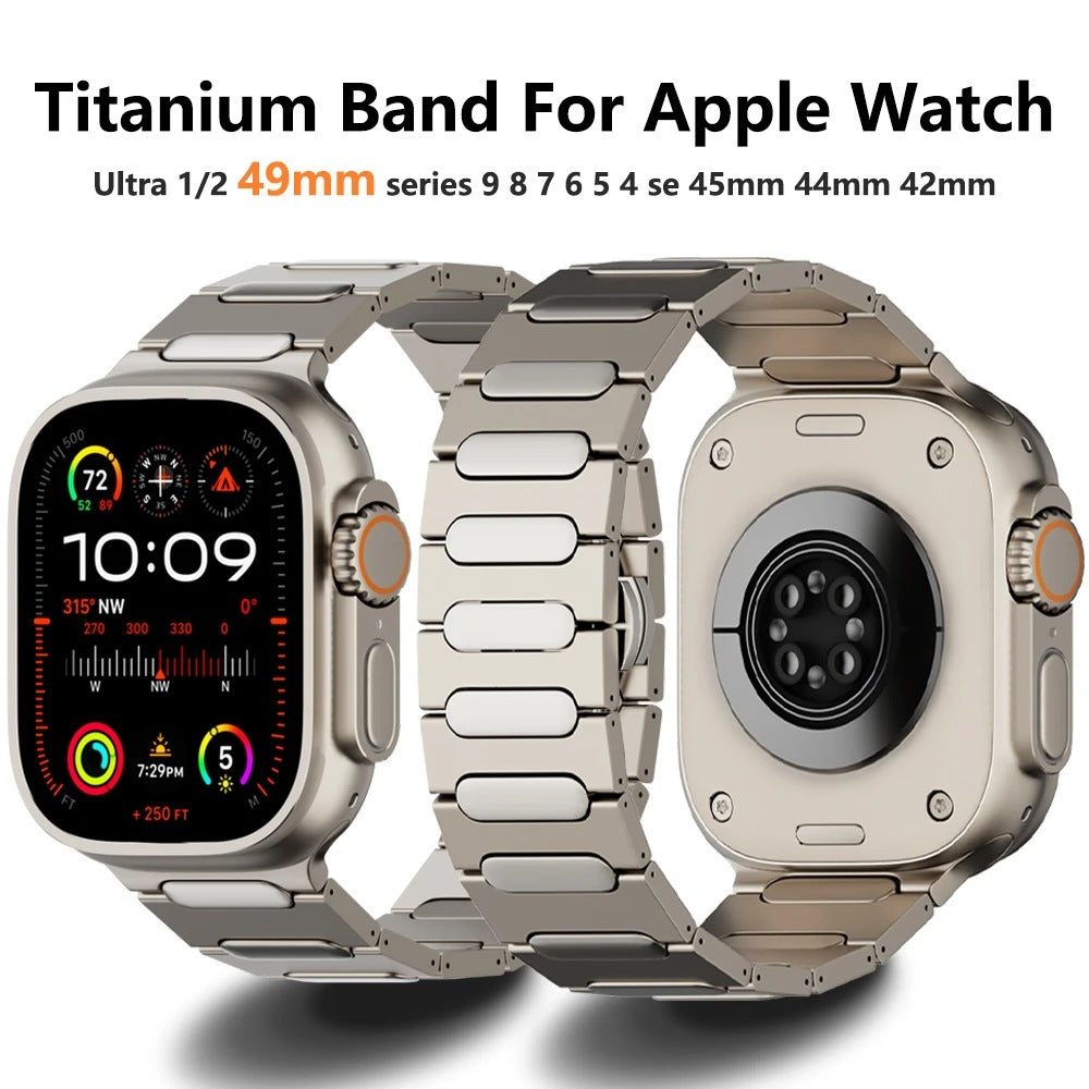 Aureon Titanium Bracelet With Butterfly Clasp For Apple Watch Ultra 1/2 | Lersk