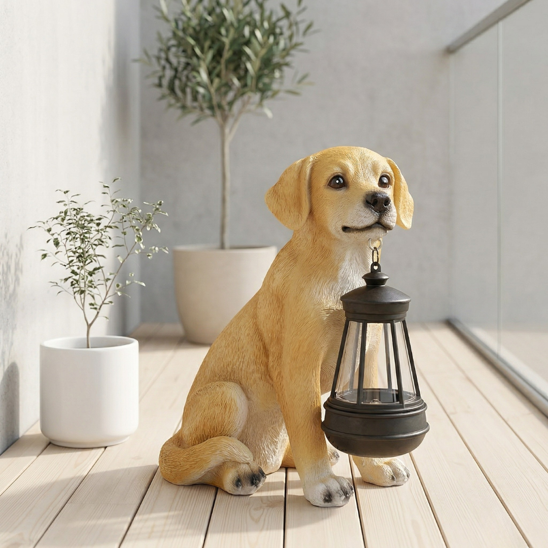 Statua Solare per Cani da Giardino per Giardini Esterni e Patios | Lersk