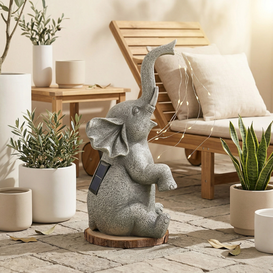 Solar-Elefant Gartenornament Solar-Elefant Gartenornament | Lersk