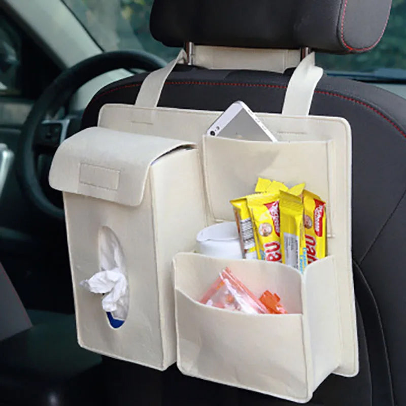 Navaro Universal Fit Felt Car Seat Back Organizer 4 Pockets | Lersk