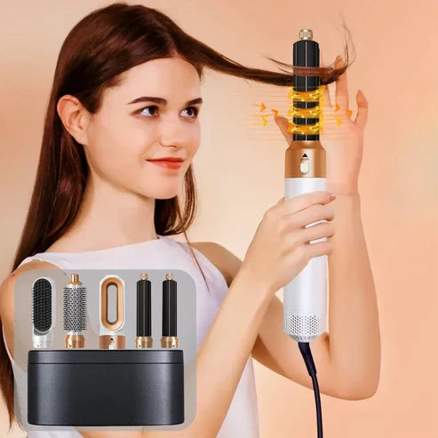 Lunera Estilizador de Cabelo 5 em 1: Modelador Automático, Secador e Escova Alisadora | Lersk
